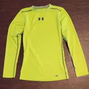UA - Boys YMD Heat Gear Bright Lime/Neon Yellow Long Sleeve Top